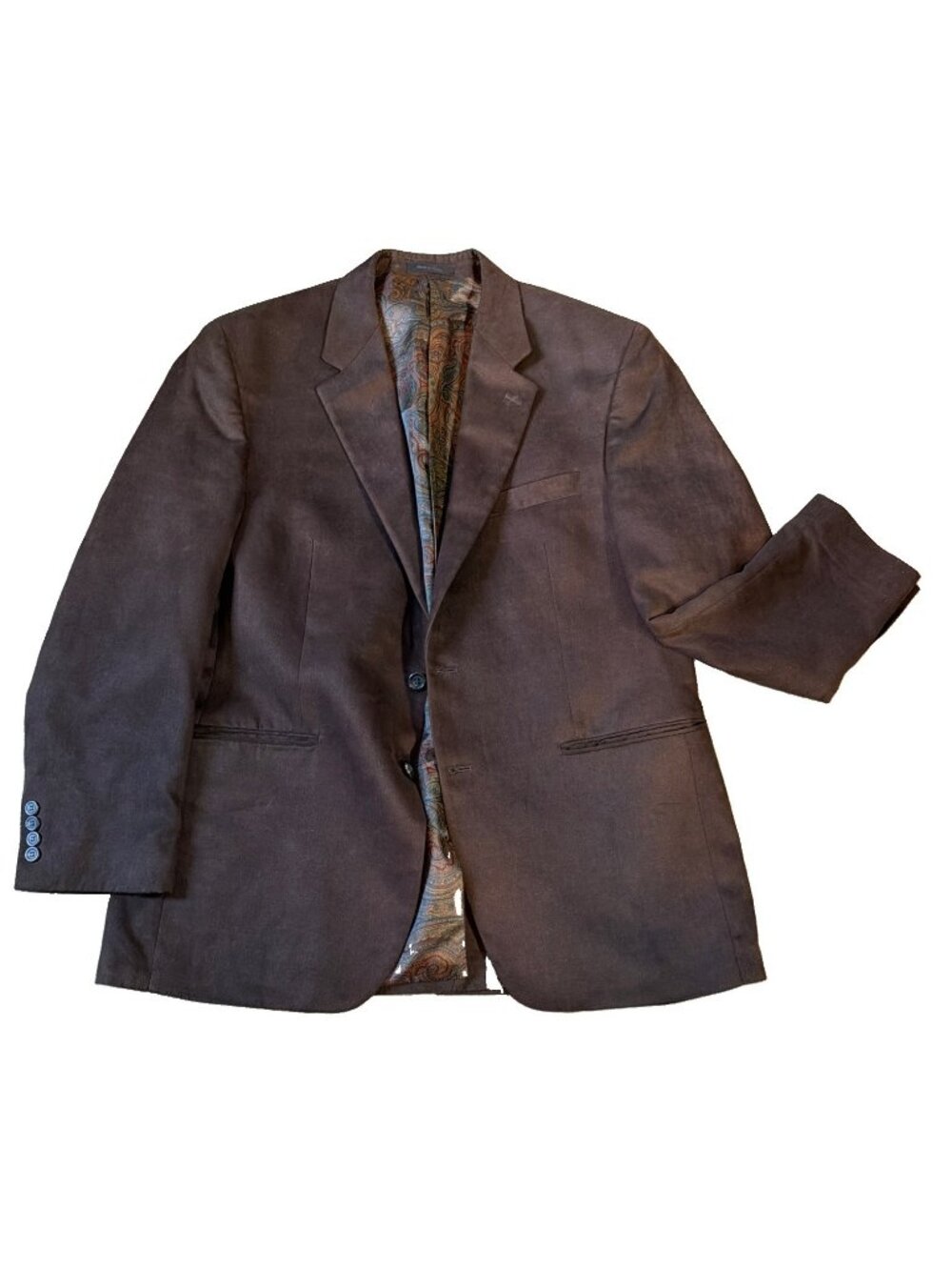 Lauren Ralph Lauren Men’s Chocolate Brown Suit Jacket Paisley Lining Size 42R